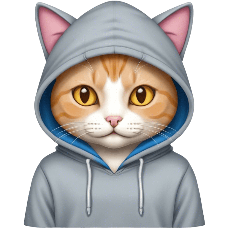 A cat with a hoodie emoji