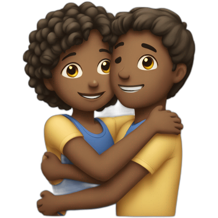 Boy and girl hugging emoji