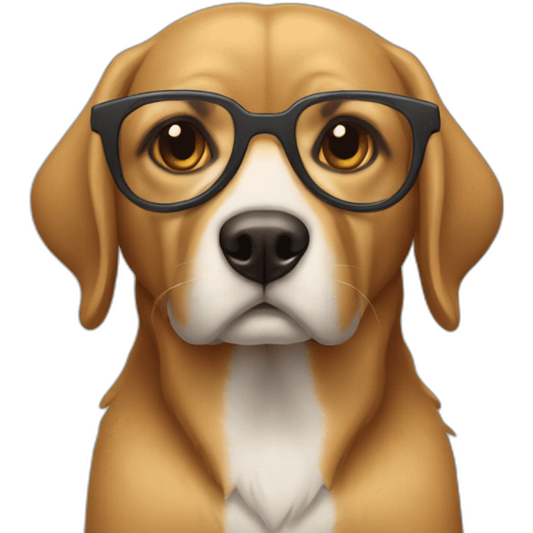 Perro con gafas y llorando emoji