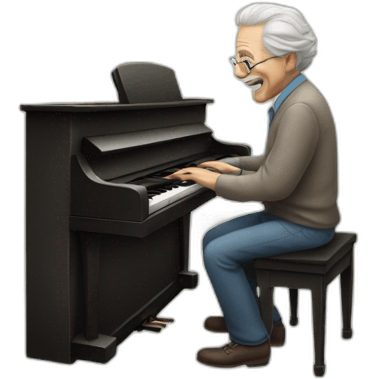 Old man playing piano emoji