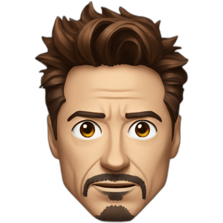 Iron man face with robert Downey jr emoji