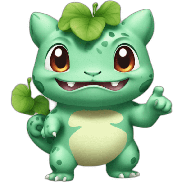 Bulbasaur with thumb up emoji