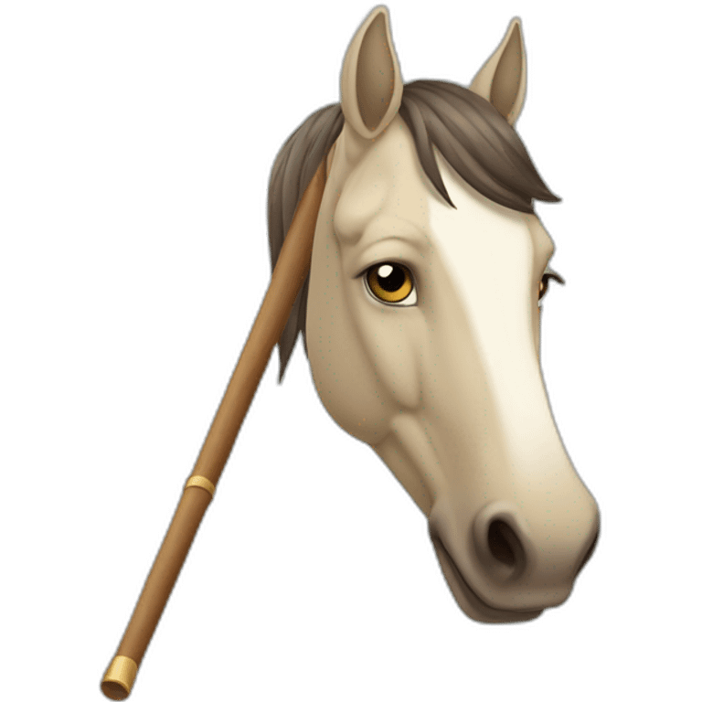 Tete de cheval avec un baton au bout emoji