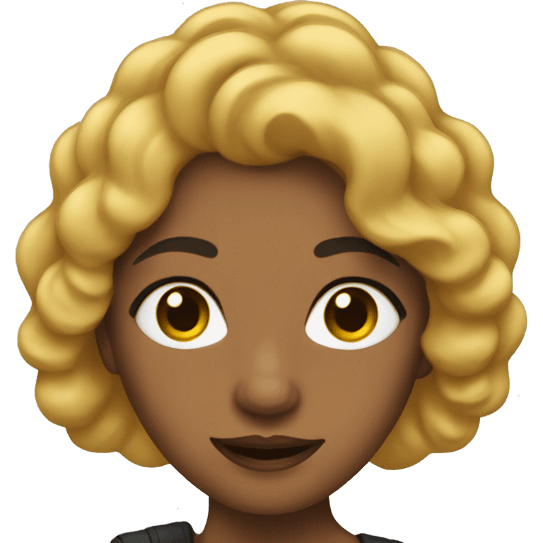 Woman with black waves  emoji