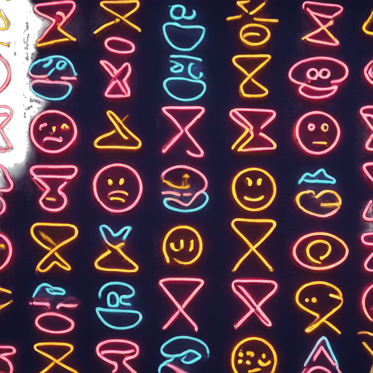 xx century neon sign emoji