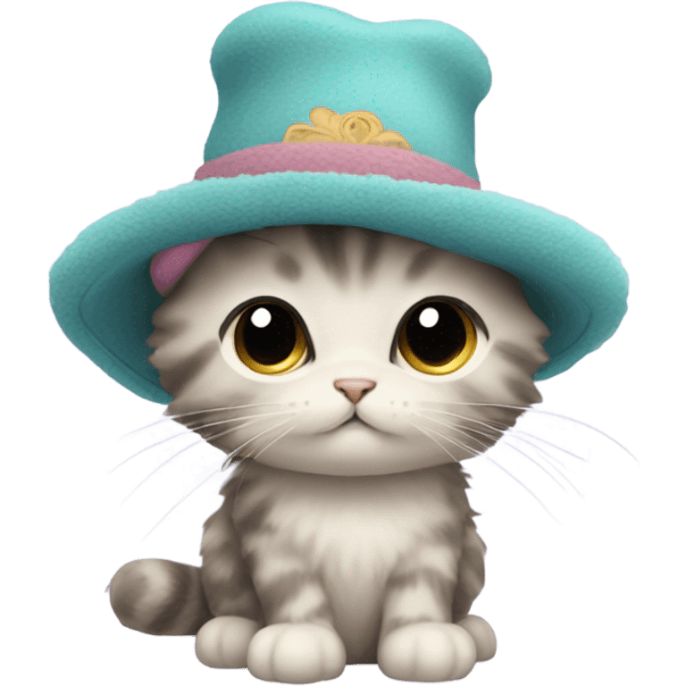 A kitten wearing a hat  emoji