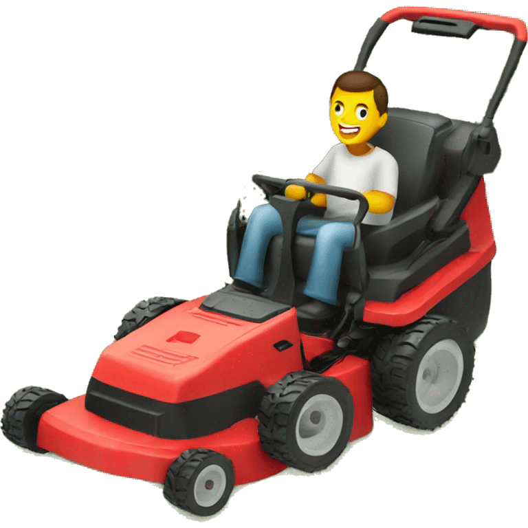 Red battey powered lawn mower emoji