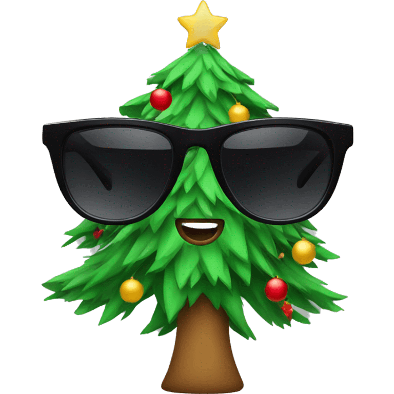 Christmas tree sunglasses emoji