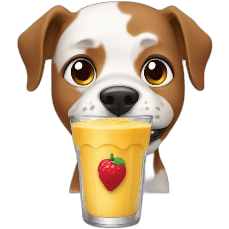 Dog drinking smoothie emoji