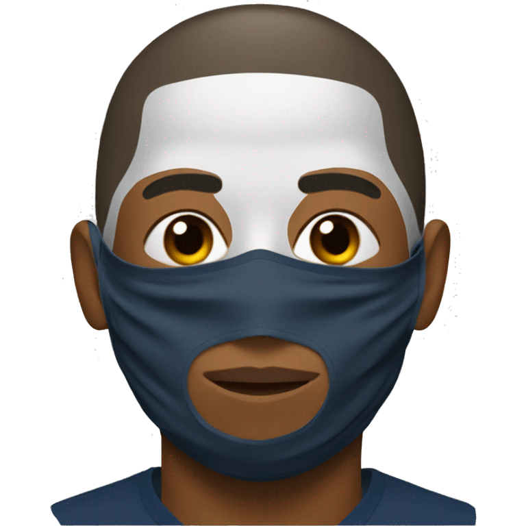 MBappe with a nose protecting mask emoji