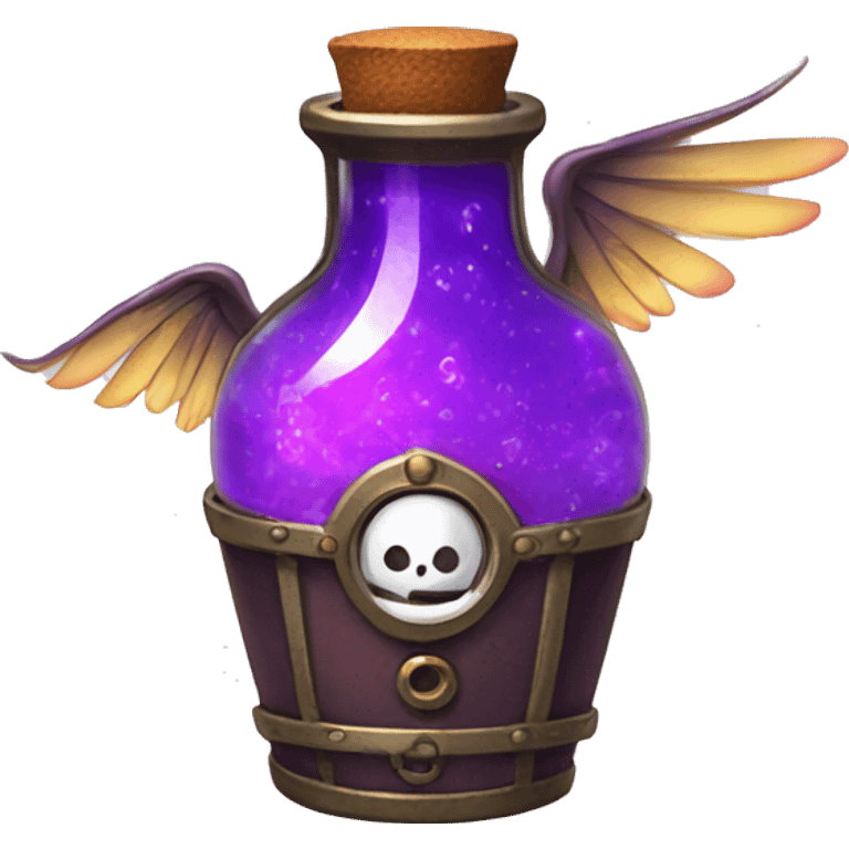 violet magical steampunk potion with colored wings inside emoji