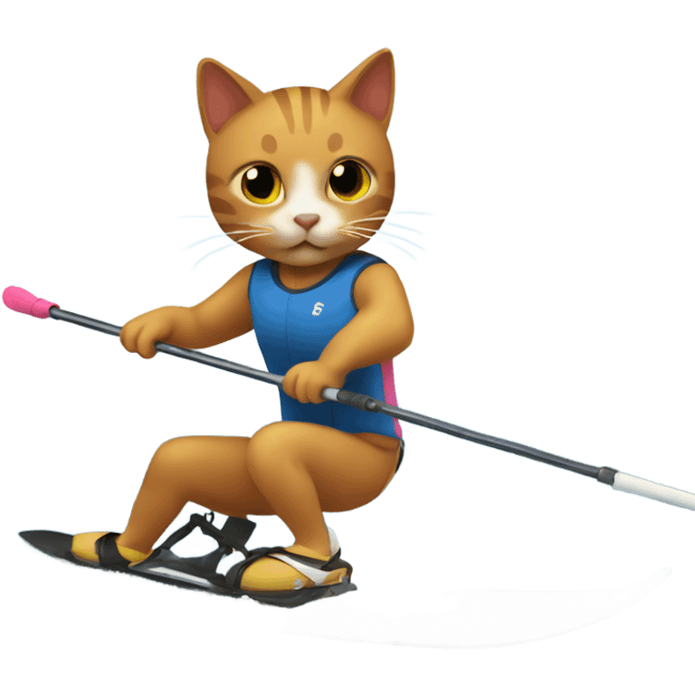 Cat water skiing emoji