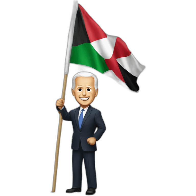 Joe Biden raising Palestine Flag emoji