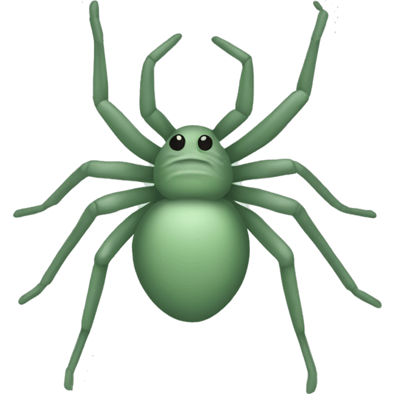 sage green spider with no eyes emoji