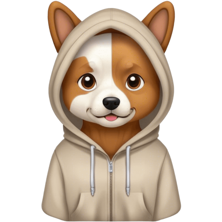 Dog wearing hoodie emoji