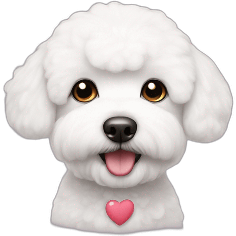 Bichon Frise with heart eyes  emoji