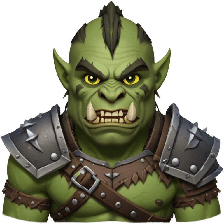 Cinematic Realistic WoW Orc Warrior Portrait, head tilted dramatically with an exaggeratedly amused expression, blending raw, primal might with a touch of unexpected humor. His battle-scarred green skin, robust muscles, and intricately detailed tribal armor in deep, earthy tones are rendered with lifelike texture and dynamic lighting, high shine, dramatic yet whimsical, capturing an orc warrior whose epic strength is matched by a playful, irreverent charm. emoji