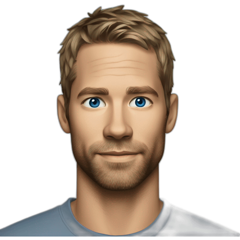 actor paul walker blue eyes with a t-shirt on emoji