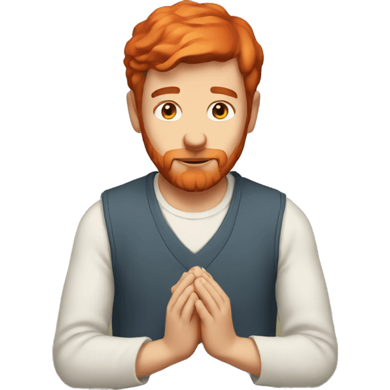 man with red hair praying emoji