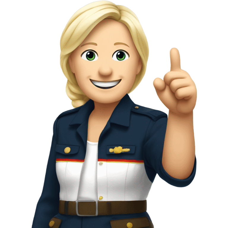 marine lepen enjoy and makes a thumb's up emoji