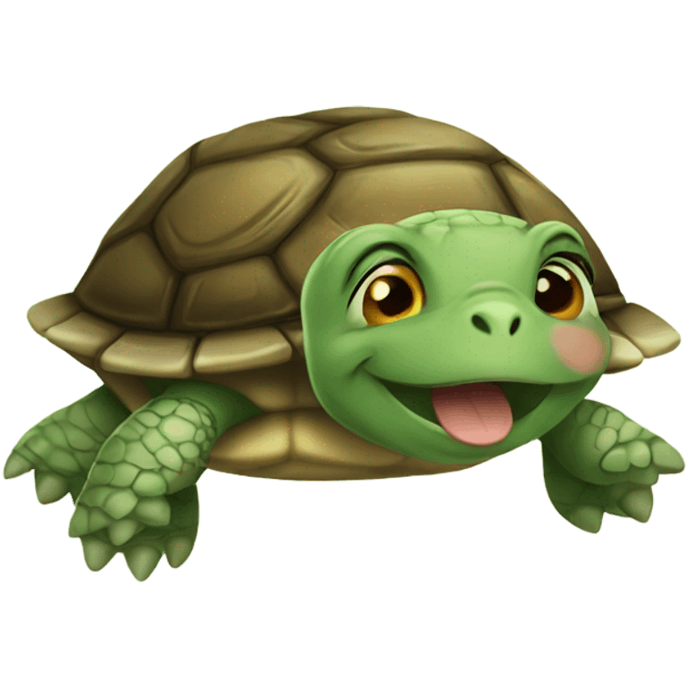 Happy face turtle emoji