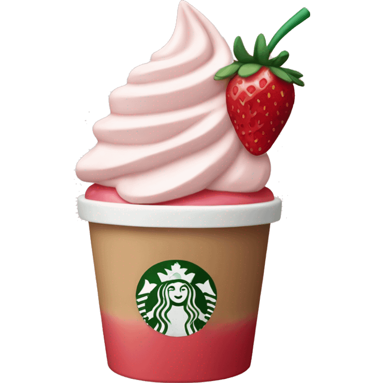 Starbucks strawberry cream frapichino emoji