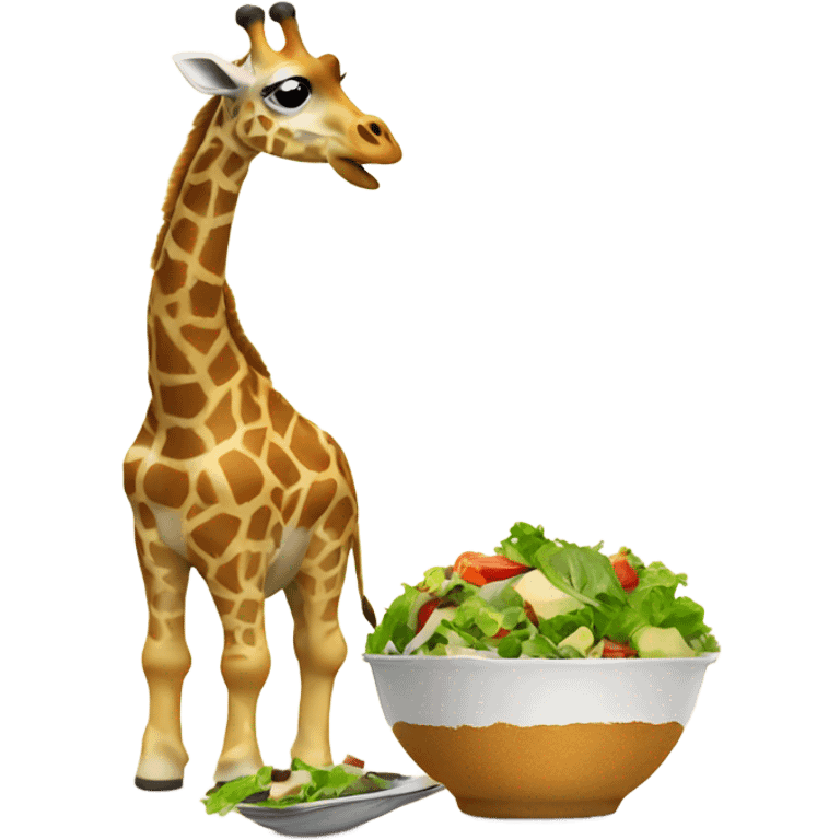 Giraffe eating salad  emoji