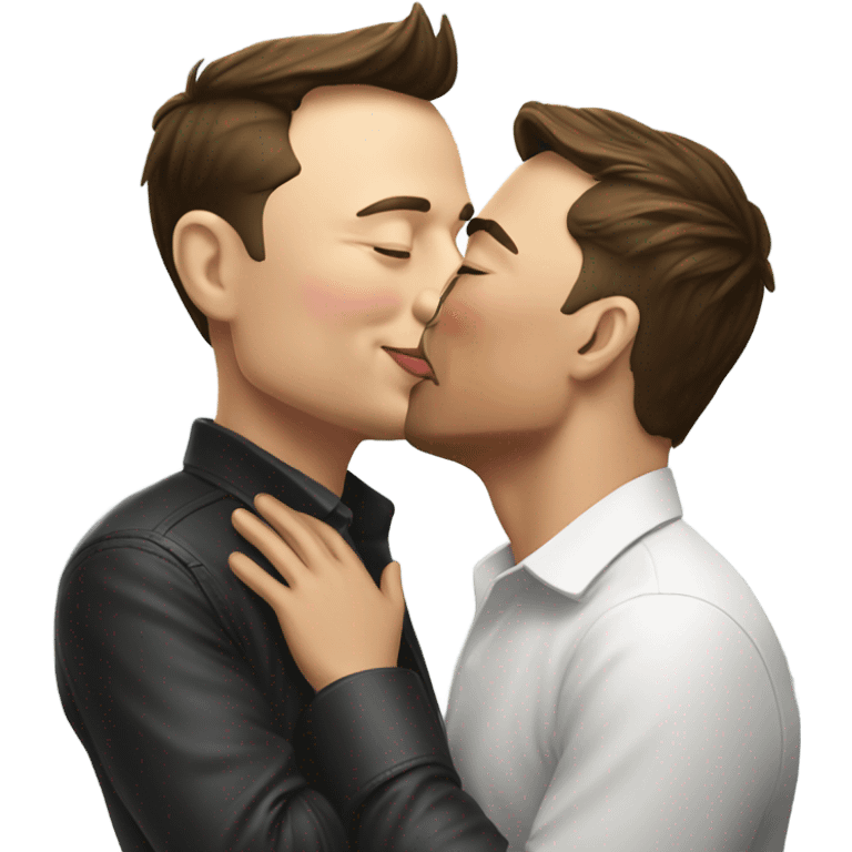 Elon Musk kissing Elon musk emoji