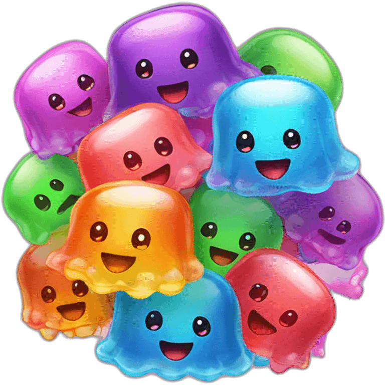 Bunch of colorful jellies emoji