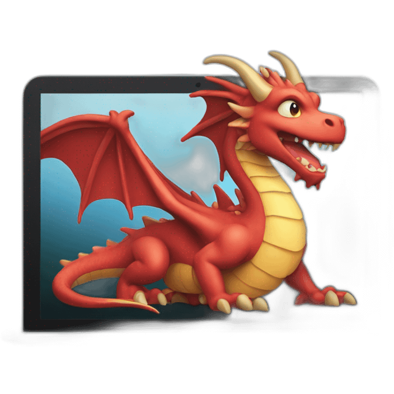 dragon on computer emoji