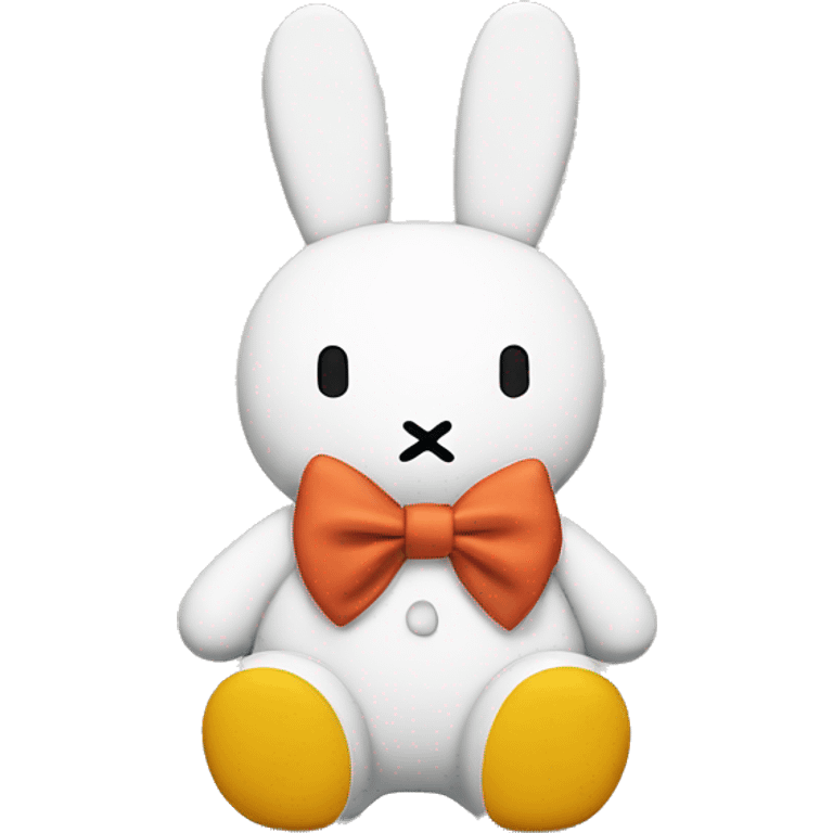 Miffy wearing a bow emoji