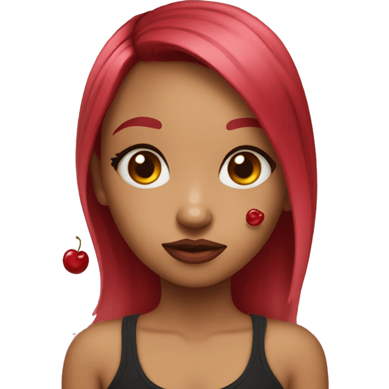 a girl with a cherry tattoo  emoji