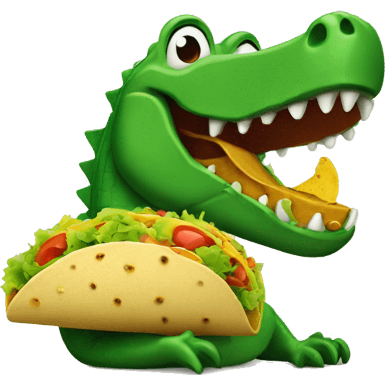 Taco eating an alligator emoji