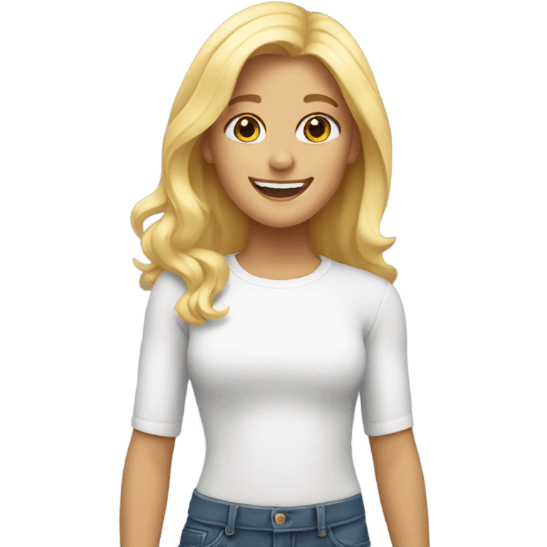 Blonde girl happy  emoji