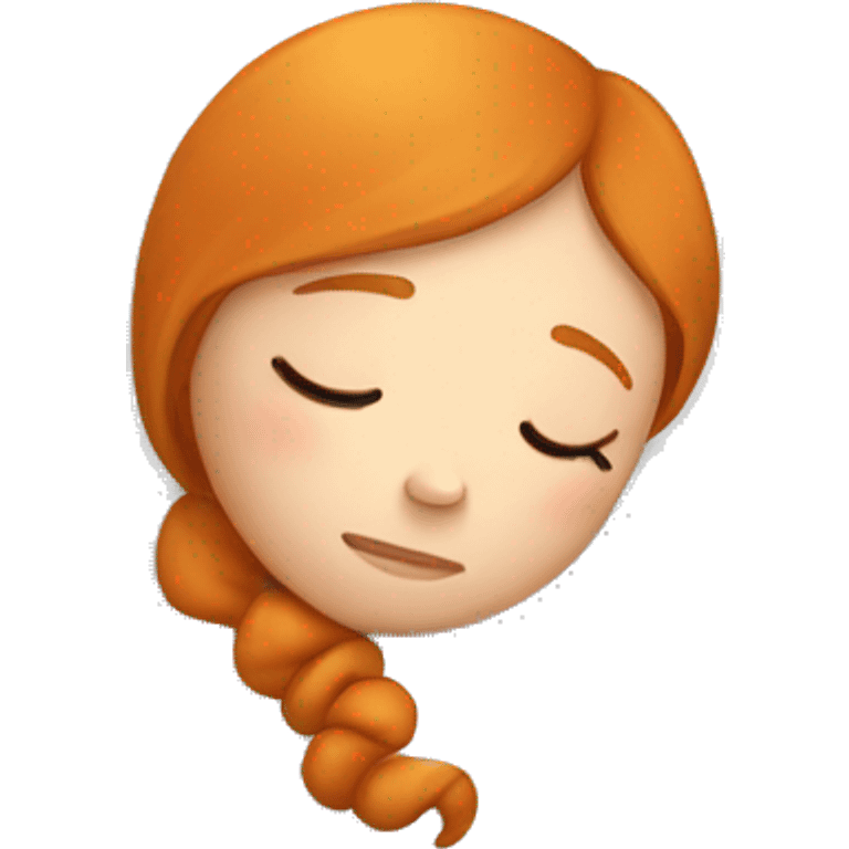 Ginger girl sleeping on a pillow emoji