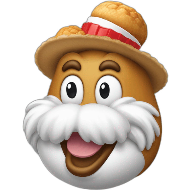 yoshi avec la barbe de la mascotte de kfc et un peruque blanche emoji