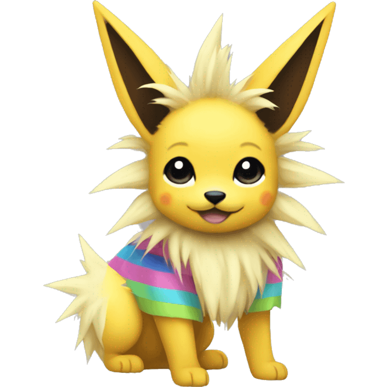 Jolteon with colorful stripes emoji