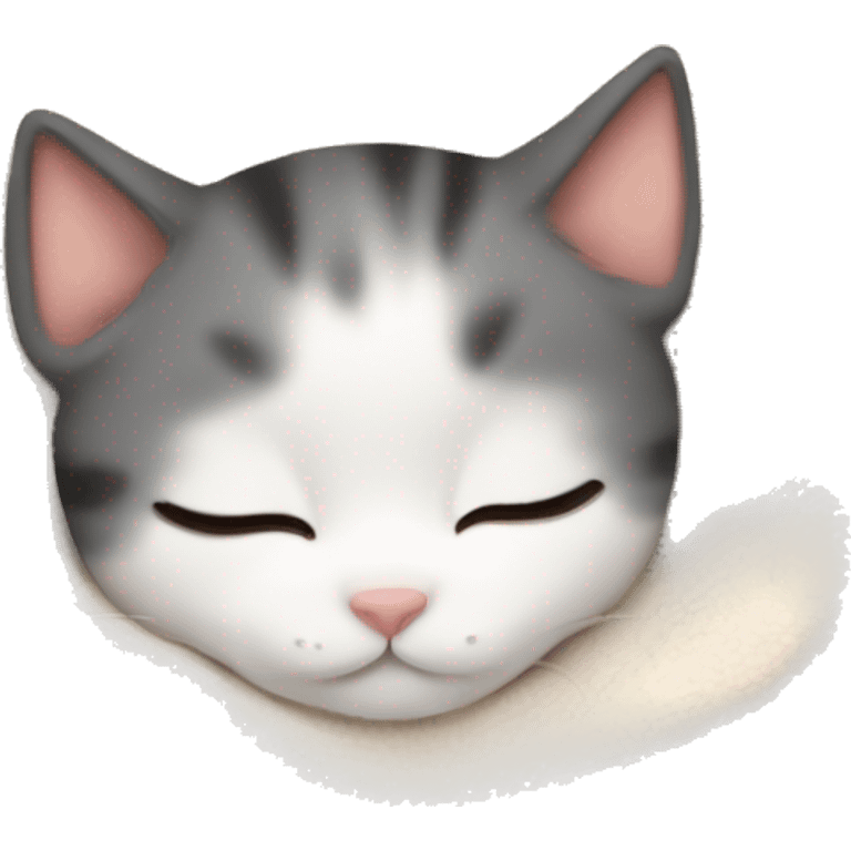 Kitten sleeping on Cozy blanket emoji