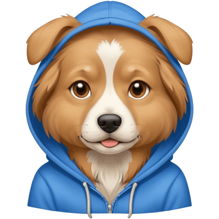 Dog wearing a hoodie emoji