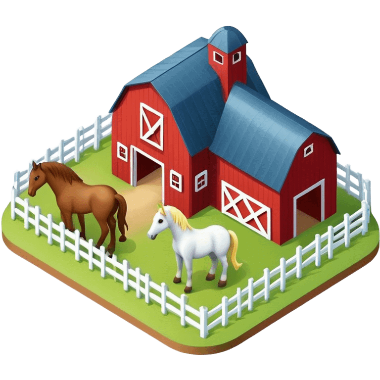 Isometric horse farm emoji