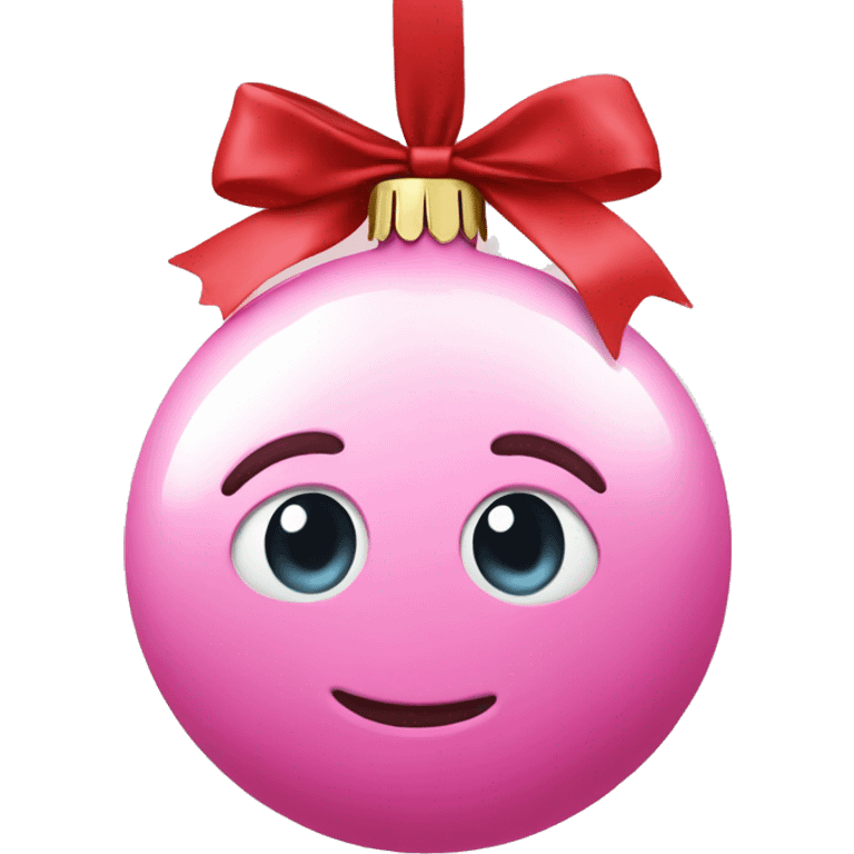 Pink Christmas ornament  emoji