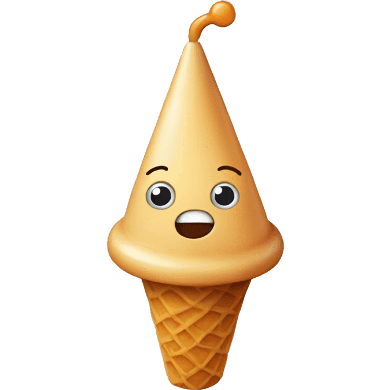 Organe cone on top of head emoji