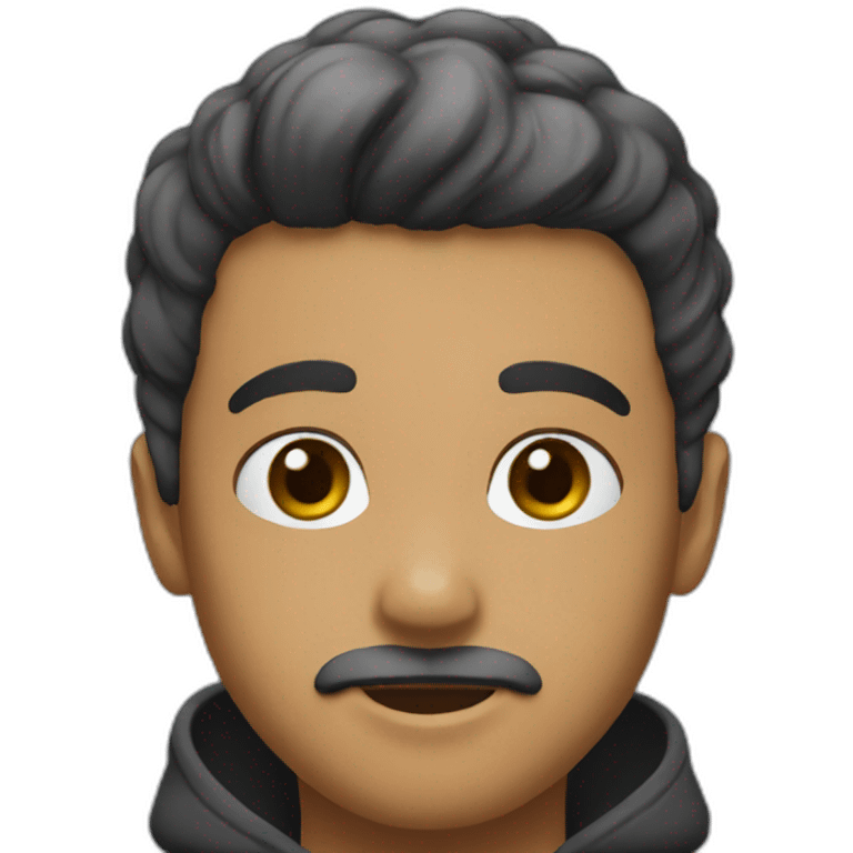 boy, black hair, almost bold, black small beard emoji