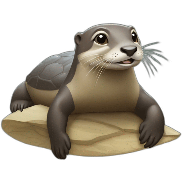 Une loutre sur tortue emoji