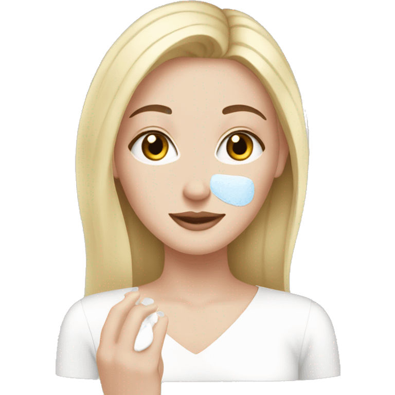 White girl doing skincare  emoji