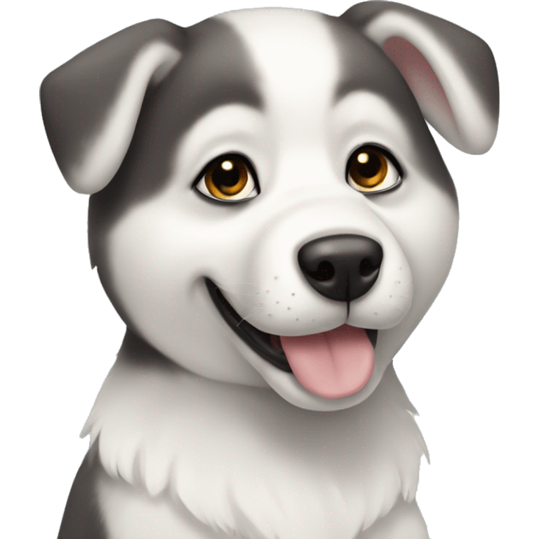 Cute puppy, husky, snowy  emoji