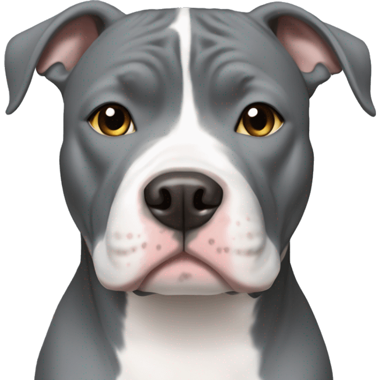 Grey and white Blue nose pitbull emoji