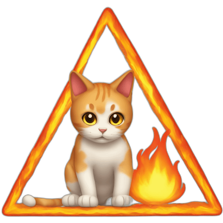 fire triangle cat emoji