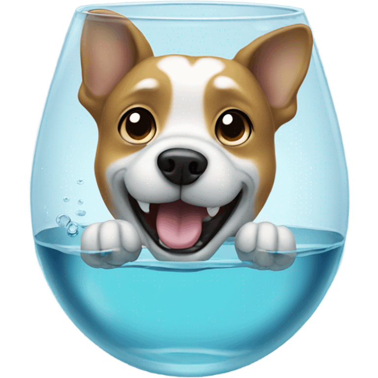 Glass of water with a dog in it emoji