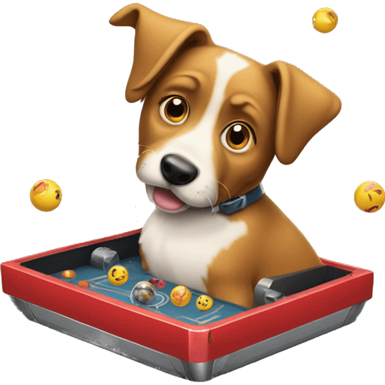 Dog playing pinball emoji